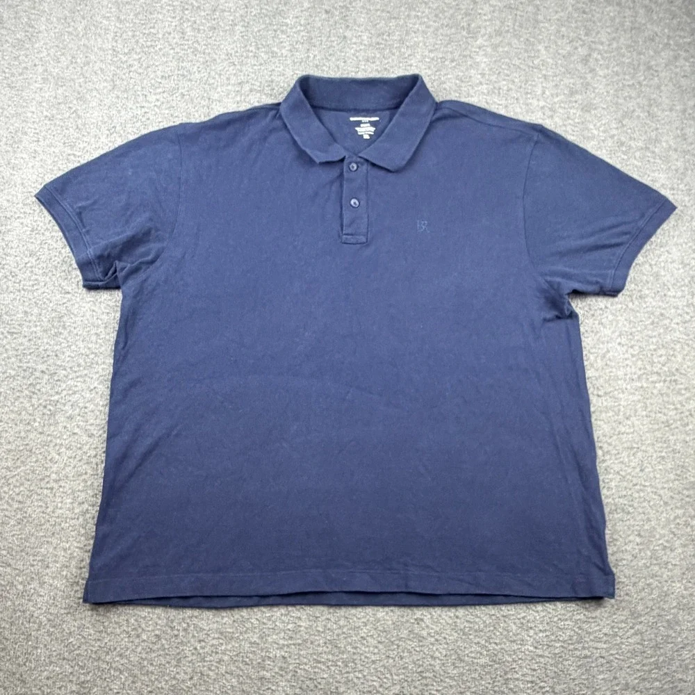 Banana Republic Men's XL Organic Cotton Pique Polo Shirt Navy Blue‎ Short Sleeve